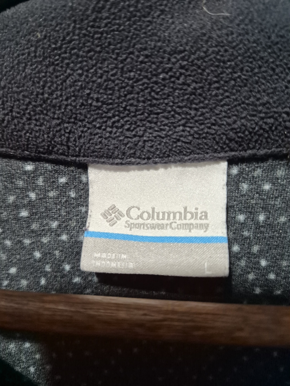 Columbia Charcoal Black Gray White Dot Half-Zip Fleece Pullover Size Large - Picture 5 of 6